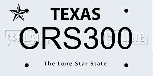 CRS300 Texas License Plate