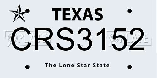 CRS3152 Texas License Plate