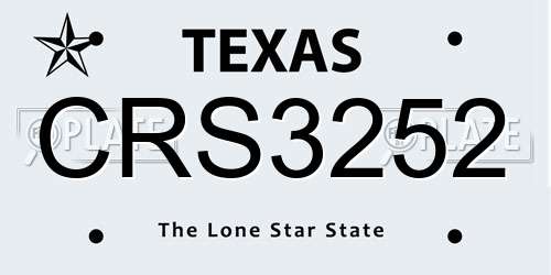 CRS3252 Texas License Plate