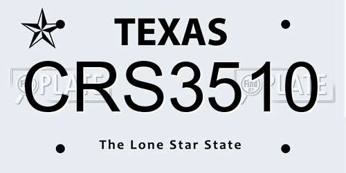 CRS3510 Texas License Plate