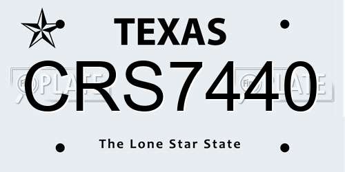 CRS7440 Texas License Plate