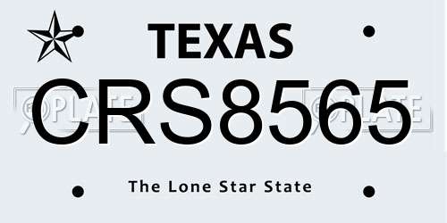 CRS8565 Texas License Plate