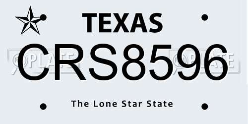 CRS8596 Texas License Plate