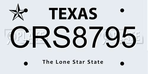 CRS8795 Texas License Plate