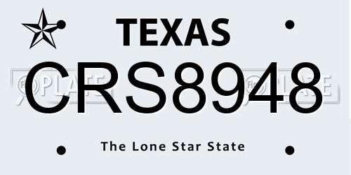 CRS8948 Texas License Plate