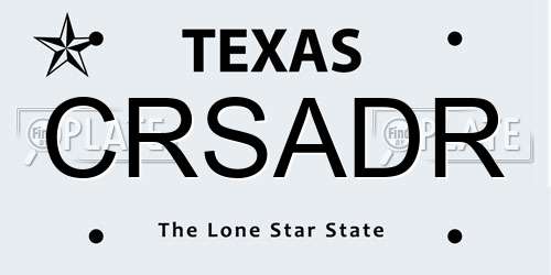 CRSADR Texas License Plate