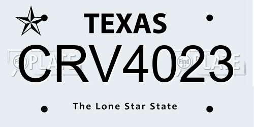 CRV4023 Texas License Plate