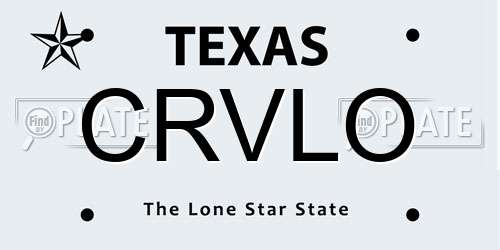 CRVLO Texas License Plate