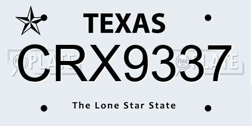 CRX9337 Texas License Plate