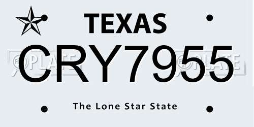 CRY7955 Texas License Plate