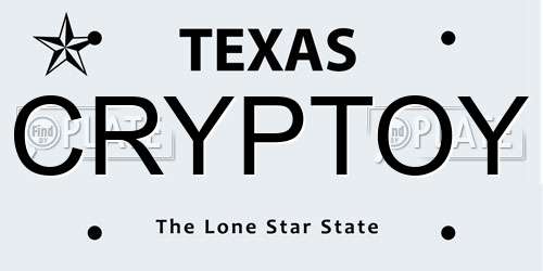 CRYPTOY Texas License Plate
