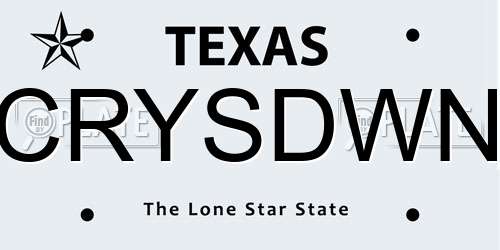 CRYSDWN Texas License Plate