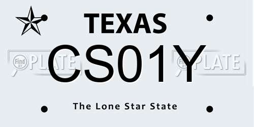 CS01Y Texas License Plate