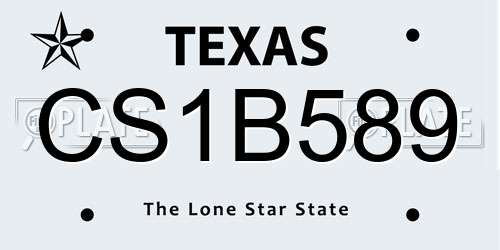 CS1B589 Texas License Plate