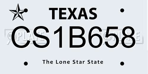 CS1B658 Texas License Plate