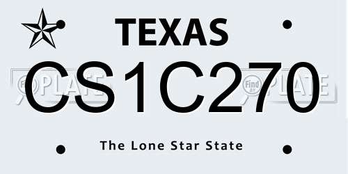 CS1C270 Texas License Plate