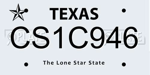 CS1C946 Texas License Plate