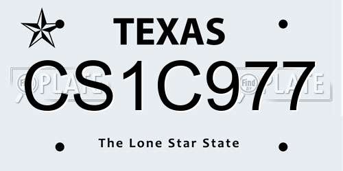 CS1C977 Texas License Plate