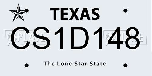 CS1D148 Texas License Plate