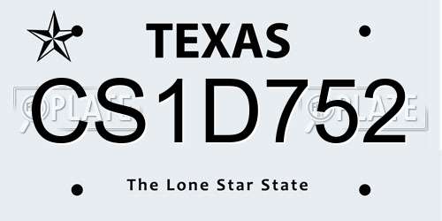 CS1D752 Texas License Plate
