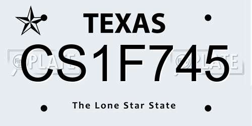 CS1F745 Texas License Plate