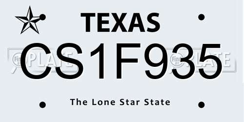 CS1F935 Texas License Plate