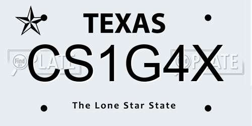 CS1G4X Texas License Plate