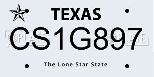 CS1G897 Texas License Plate