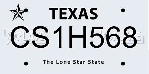 CS1H568 Texas License Plate