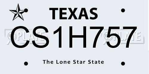CS1H757 Texas License Plate