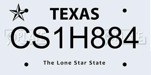 CS1H884 Texas License Plate