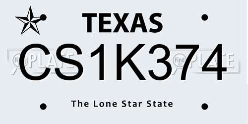 CS1K374 Texas License Plate
