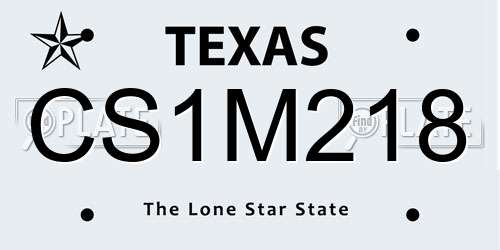 CS1M218 Texas License Plate