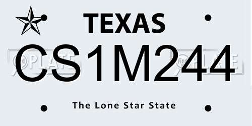 CS1M244 Texas License Plate