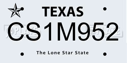 CS1M952 Texas License Plate