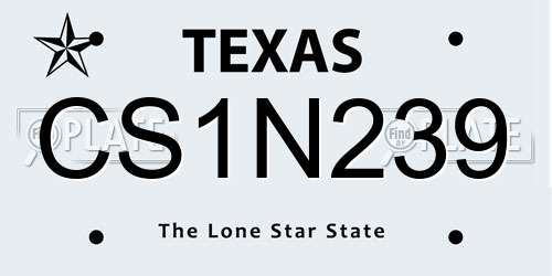 CS1N239 Texas License Plate