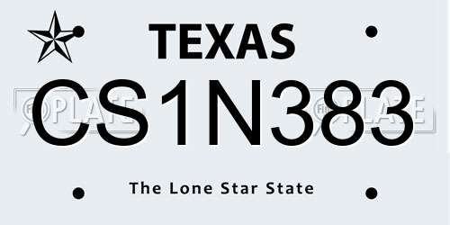 CS1N383 Texas License Plate