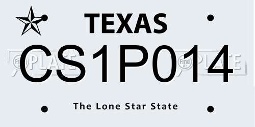 CS1P014 Texas License Plate