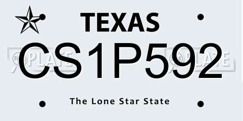 CS1P592 Texas License Plate