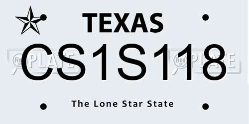 CS1S118 Texas License Plate