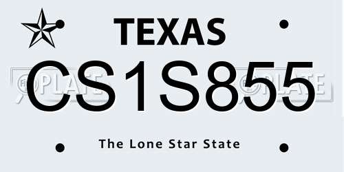 CS1S855 Texas License Plate