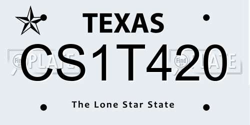 CS1T420 Texas License Plate