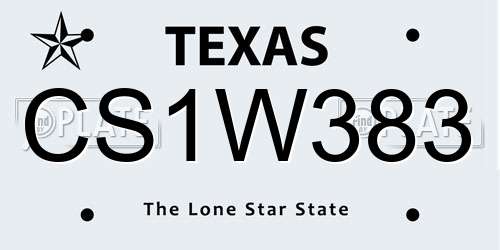 CS1W383 Texas License Plate