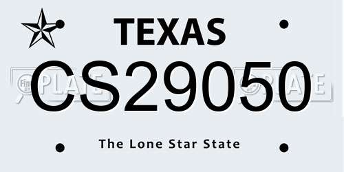 CS29050 Texas License Plate