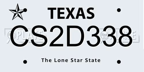 CS2D338 Texas License Plate