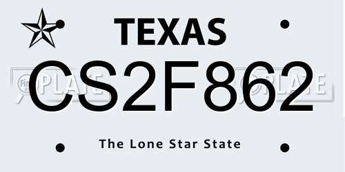 CS2F862 Texas License Plate