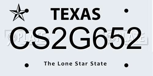 CS2G652 Texas License Plate