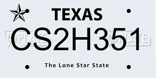 CS2H351 Texas License Plate