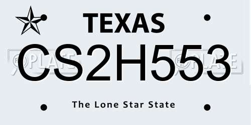 CS2H553 Texas License Plate