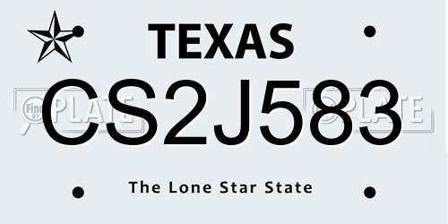 CS2J583 Texas License Plate